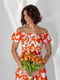 Помаранчева ретро сукня з відкритими плечима | 6829088 | фото 3