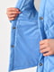 Стьобана блакитна куртка-сорочка з поясом | 6828014 | фото 4