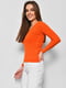 Пуловер однотонний помаранчевого кольору | 6828031 | фото 2