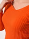 Пуловер однотонний помаранчевого кольору | 6828031 | фото 4