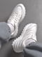 Кросівки з натуральної шкіри білого кольору на шнурівці  | 6828221