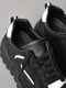 Чорні кросівки на шнурівці з білим оздобленням | 6828272 | фото 4