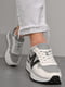 Сіро-білі кросівки на шнурівці  | 6828275 | фото 2