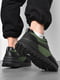 Кросівки чорно-зеленого кольору на шнурівці  | 6828291 | фото 3