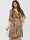 Шифонова коричнева сукня з принтом “на запах” | 6828366 | фото 2