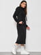 Напівбатальна чорна сукня-худі на флісі | 6828377 | фото 2
