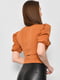 Блуза з коротким рукавом коричневого кольору  | 6828437 | фото 3