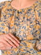 Блуза з квітковим принтом бежевого кольору | 6828438 | фото 4