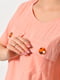 Блуза з коротким рукавом персикового кольору | 6828451 | фото 4