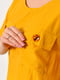 Блуза з коротким рукавом гірчичного кольору | 6828455 | фото 4