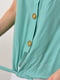 Блуза напівбатальна з коротким рукавом м'ятного кольору  | 6828458 | фото 4