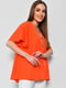 Блуза напівбатальна з коротким рукавом помаранчевого кольору | 6828467 | фото 2
