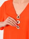 Блуза напівбатальна з коротким рукавом помаранчевого кольору | 6828467 | фото 4
