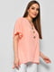 Блуза напівбатальна з коротким рукавом персикового кольору | 6828468 | фото 2