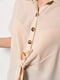 Блуза з коротким рукавом світло-бежевого кольору | 6828475 | фото 4