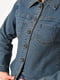 Джинсова синя сорочка зі складками на спинці | 6828880 | фото 4