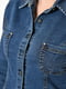 Приталена джинсова сорочка синього кольору | 6828882 | фото 4