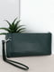 Шкіряний зелений гаманець-клатч для телефону | 6829101 | фото 3