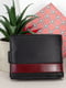 Чорне шкіряне портмоне з червоною смугою та лого | 6829103 | фото 3