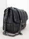 Шкіряна чорна стьобана сумка в стилі Шанель | 6829106 | фото 3