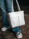 Шкіряна біла сумка-шопер з 2 ручками | 6829115 | фото 6