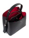 Шкіряна чорна сумка-шопер з китицею і червоною підкладкою | 6829149 | фото 6