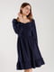 Синя сукня А-силуету з довгим рукавом | 6802561 | фото 10