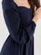 Синя сукня А-силуету з довгим рукавом | 6802561 | фото 11