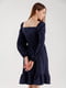 Синя сукня А-силуету з довгим рукавом | 6802561 | фото 14