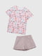 Піжама рожева в принт: футболка та шорти | 6802702 | фото 15