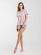 Піжама рожева в принт: футболка та шорти | 6802720 | фото 9