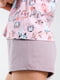 Піжама рожева в принт: футболка та шорти | 6802720 | фото 13