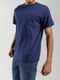 Темно-синя трикотажна футболка з накладною кишенею | 6802790 | фото 10