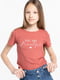 Помаранчева футболка з принтом з натуральної тканини | 6802947 | фото 7
