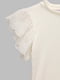 Блуза молочного кольору з короткими перфорованими  рукавами | 6829410 | фото 10