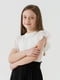 Блуза молочного кольору з короткими перфорованими  рукавами | 6829410 | фото 3