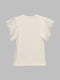 Блуза молочного кольору з короткими перфорованими  рукавами | 6829410 | фото 9