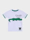 Костюм біло-зелений з принтом:футболка та шорти | 6829465 | фото 2