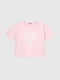 Рожевий комплект: футболка з принтом і шорти | 6829484 | фото 2