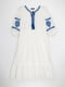 Біла вишита сукня, прикрашена орнаментом | 6829517 | фото 9
