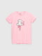 Рожева бавовняна футболка з принтом | 6829561 | фото 7