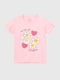 Рожева бавовняна футболка з принтом | 6829564 | фото 6