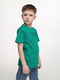 Зеленая хлопковая футболка с принтом | 6829887 | фото 3