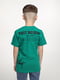 Зеленая хлопковая футболка с принтом | 6829887 | фото 4