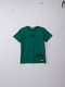 Зеленая хлопковая футболка с принтом | 6829887 | фото 8