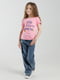 Рожева бавовняна футболка з принтом | 6830504 | фото 5