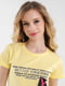 Жовта бавовняна футболка з принтом | 6830511 | фото 2