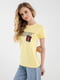 Жовта бавовняна футболка з принтом | 6830511 | фото 4