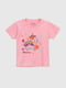 Рожева бавовняна футболка з принтом | 6830516 | фото 6