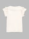 Бавовняна футболка молочного кольору з принтом | 6830522 | фото 10